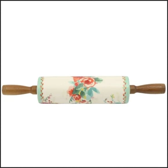 The Pioneer Woman Painted Meadows Ceramic Rolling Pin New - Picture 2 of 4